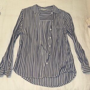 Striped Button-Down Shirt - Blue & White Size XS